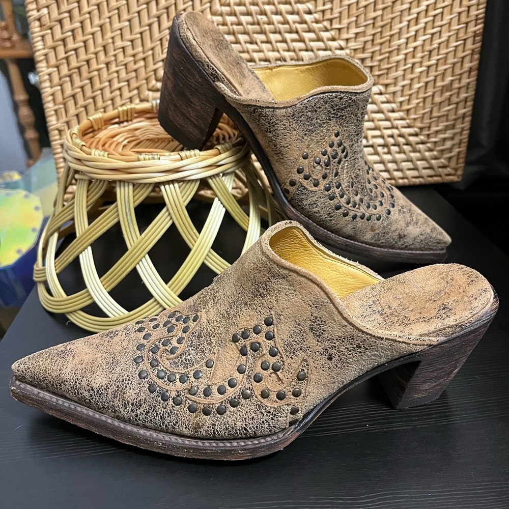 Old Gringo Pointed Toe Cowgirl Boot Clogs Cowboy Western Leather Mules Heeled